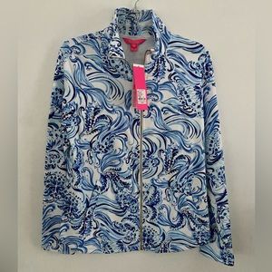 Lily Pulitzer Leona Zip-Up Jacket in Resort White Don’t Be Jelly